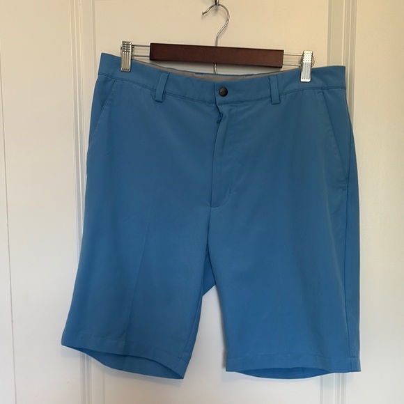 Greg Norman Collection Sky Blue Flat Front Golf‎ Shorts - Picture 1 of 7